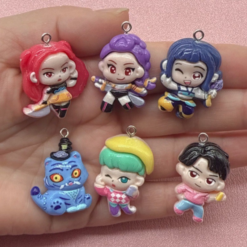 Drop Earrings - 10pcs resin cartoon pendant, DIY jewelry