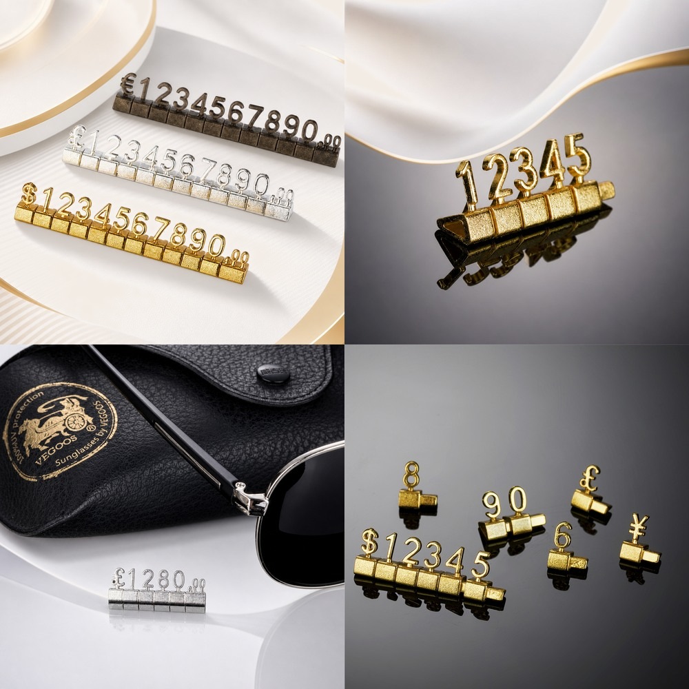 Jewelry Store For Watches - Metal Price Tags with Adjustable Numbers