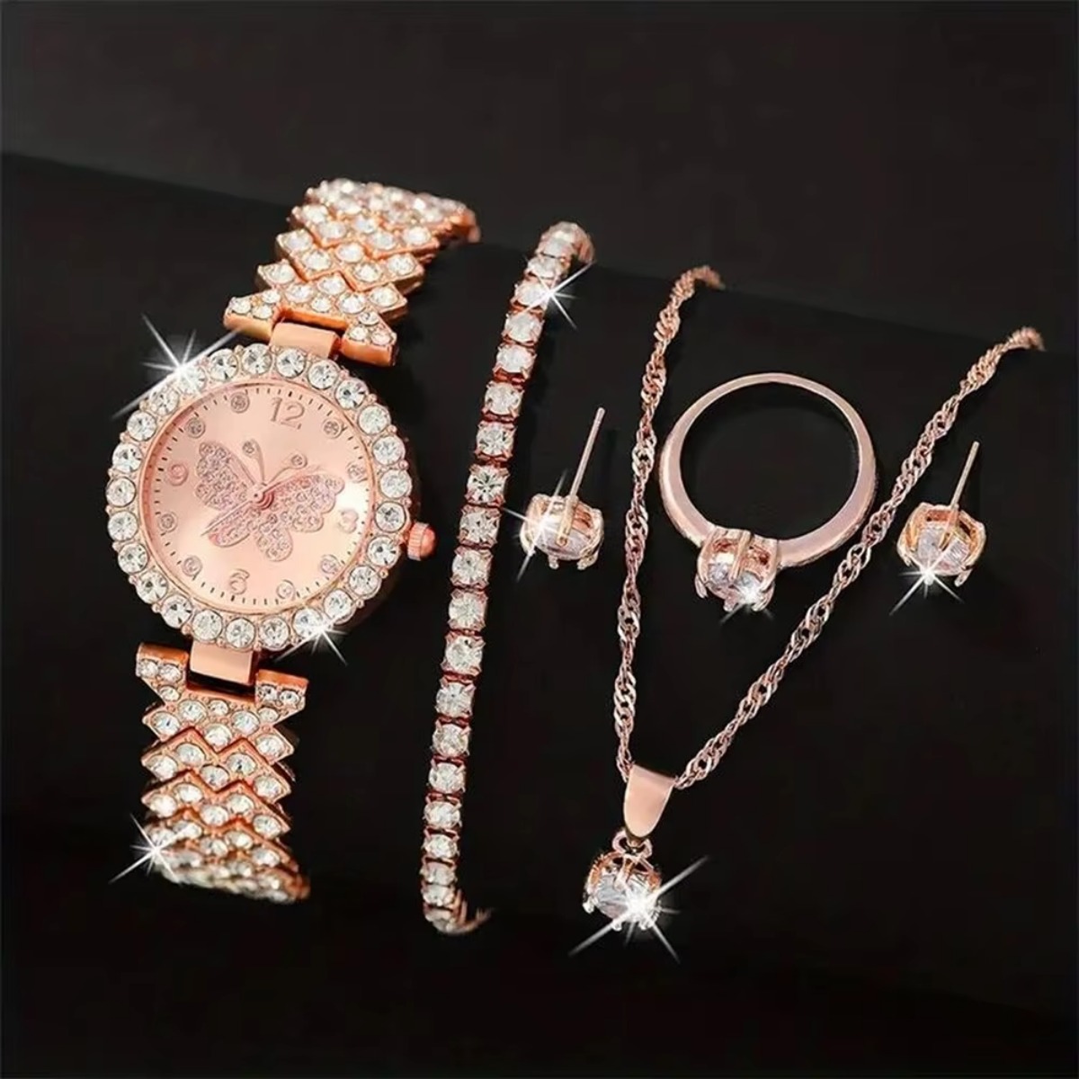 6PCS/Set Luxury Rhinestone But - đánh giá và giá Jewelry Like Watches