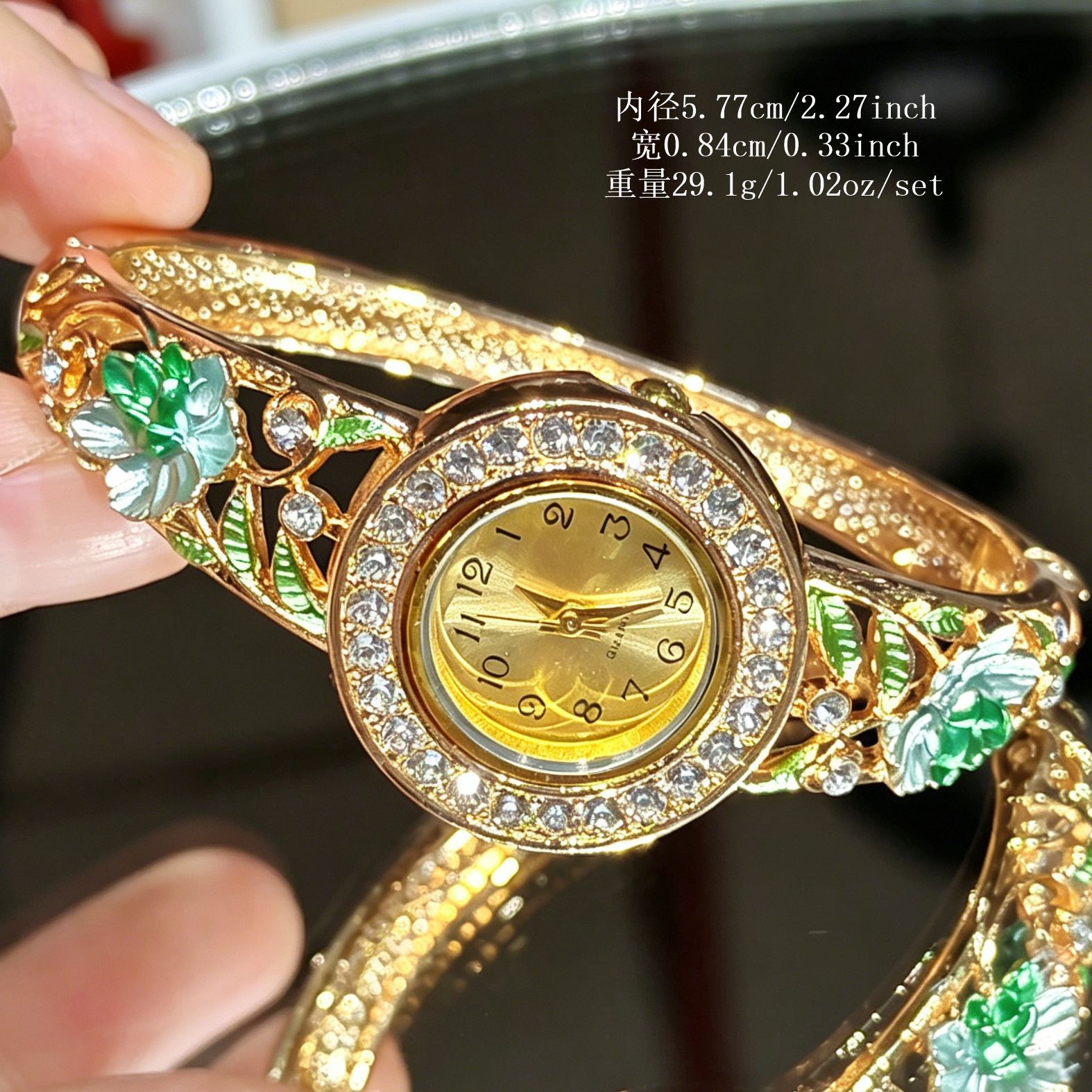 Vintage Gold Enamel Flower Wri - đánh giá và giá Vintage Jewelry Watches Women