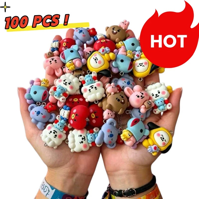 7pcs BT21 Resin Cartoon Charm  - đánh giá và giá Drop Earrings