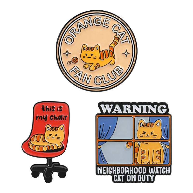 Orange Cat Fan Club Enamel Pin - đánh giá và giá Jewelry Watches For Kids