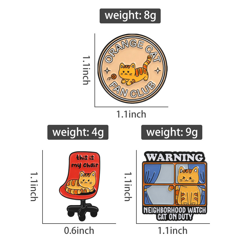 Orange Cat Fan Club Enamel Pin - đánh giá và giá Jewelry Watches For Kids